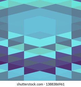 Vector abstract pattern of geometric shapes, triangles, rhombus. Grid Mosaic background in bright blue colors. Flow of spectrum effect. Modern, stylish. Abstract pattern for web, backdrop, banner