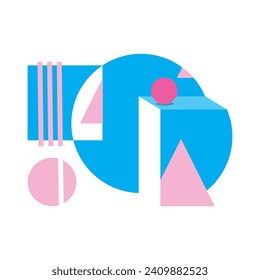 Vector abstract pattern of graphic art with simple form, minimal design in square composition.