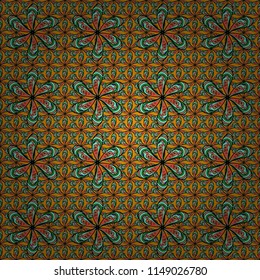 Vector abstract pattern. Hand-drawn colored mandala on a pink, green, blue, beige and purple colors.