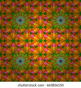 Vector abstract pattern. Hand-drawn colored mandala on a background.