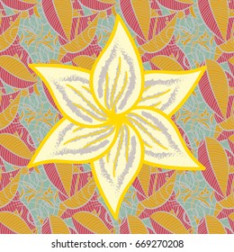 Vector abstract pattern. Hand-drawn colored mandala on a colorful background.