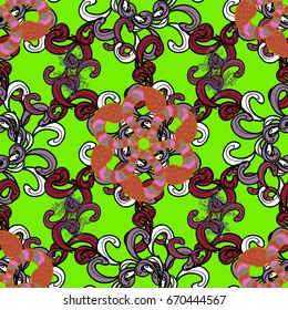 Vector abstract pattern. Hand-drawn colored mandala on a colorful background.