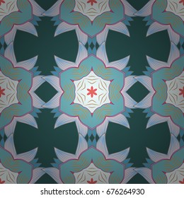 Vector abstract pattern. Hand-drawn colored mandala on a colorful background.