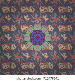 Vector abstract pattern. Hand-drawn colored mandala on a background.