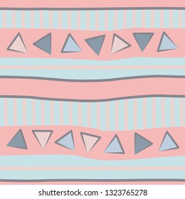 Vector abstract pattern for kids. Colorful seamless triangle geometry pattern. Perfect for greetings, invitations, manufacture wrapping paper, textile and web design. Vector pattern.