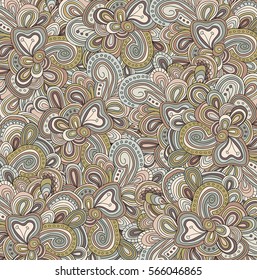 Vector abstract pattern in neutral colors. Mandala. Kaleidoscopic design.  Cinco de mayo. Ethnic background.