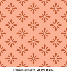 Vector abstract pattern with orange decorative elements in the form of stylized flowers