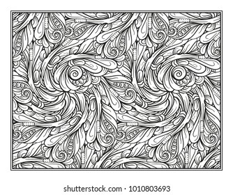 Vector abstract pattern page for antistress coloring