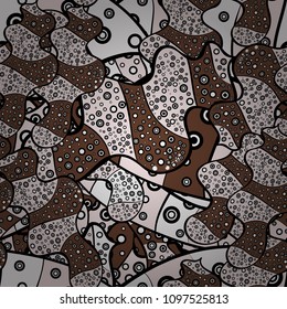 Vector abstract pattern page for antistress. Vector illustration. On black, neutral, brown, white and gray colors. Can be used for cards, invitations, save the date cards and many more.