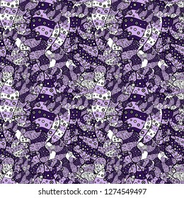 Vector abstract pattern page for antistress. Can be used for cards, invitations, save the date cards and many more. Vector illustration. On neutral, violet and black colors.