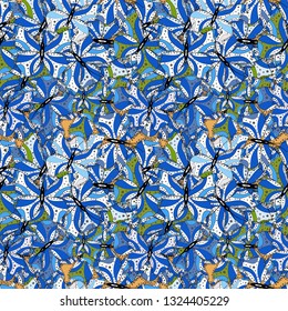 Vector abstract pattern page for antistress. Can be used for cards, invitations, save the date cards and many more. Vector illustration. On blue, white and black colors.