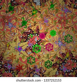 Vector abstract pattern page for antistress. Vector illustration. Can be used for cards, invitations, save the date cards and many more. On yellow, orange and black colors.