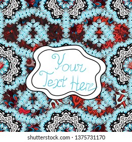 Vector abstract pattern page for antistress. Can be used for cards, invitations, save the date cards and many more. Vector illustration. On white, black and blue colors.