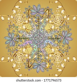 Vector abstract pattern page for antistress. Vector illustration. Can be used for cards, invitations, save the date cards and many more. On yellow, neutral and beige colors.