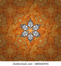 Vector abstract pattern page for antistress. Vector illustration. On black, yellow and orange colors.