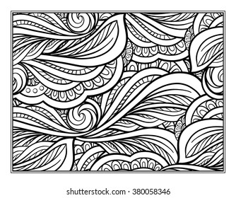 Vector abstract pattern page for antistress coloring