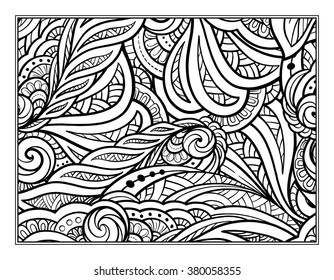 Vector abstract pattern page for antistress coloring