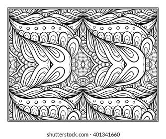 Vector abstract pattern page for antistress coloring
