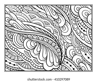 Vector abstract pattern page for antistress coloring