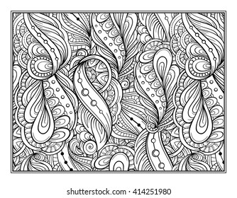 Vector abstract pattern page for antistress coloring
