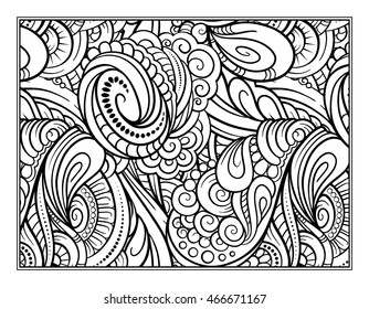 Vector abstract pattern page for antistress coloring