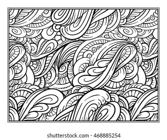 Vector abstract pattern page for antistress coloring