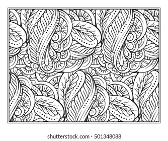 Vector abstract pattern page for antistress coloring