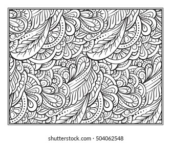 Vector abstract pattern page for antistress coloring