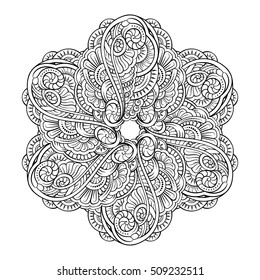 Vector abstract pattern page for antistress coloring