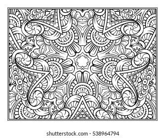 Vector abstract pattern page for antistress coloring