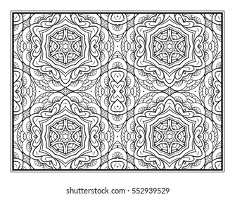 Vector abstract pattern page for antistress coloring