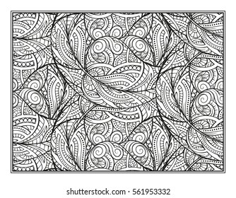 Vector abstract pattern page for antistress coloring