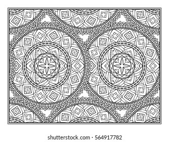 Vector abstract pattern page for antistress coloring
