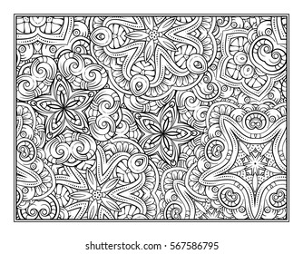 Vector abstract pattern page for antistress coloring