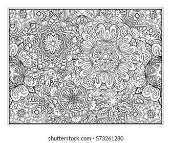 Vector abstract pattern page for antistress coloring
