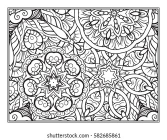 Vector abstract pattern page for antistress coloring