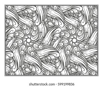 Vector abstract pattern page for antistress coloring
