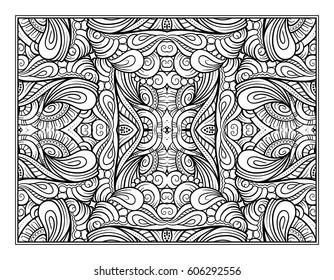 Vector abstract pattern page for antistress coloring