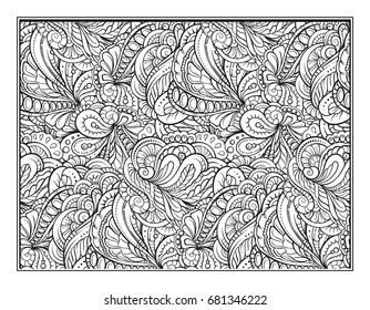 Vector abstract pattern page for antistress coloring