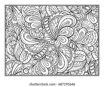 Vector abstract pattern page for antistress coloring