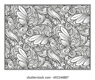 Vector abstract pattern page for antistress coloring