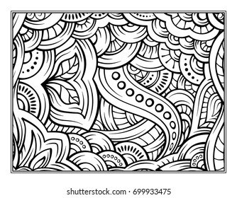 Vector abstract pattern page for antistress coloring