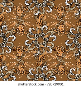Vector abstract pattern page for antistress. Vector illustration. On brown, black and beige colors.