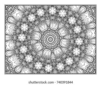 Vector abstract pattern page for antistress coloring