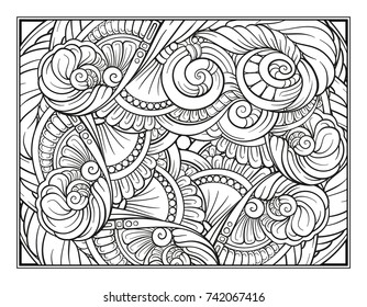 Vector abstract pattern page for antistress coloring