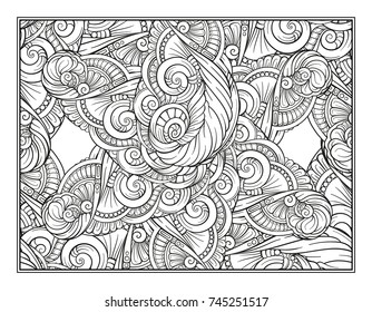 Vector abstract pattern page for antistress coloring