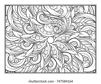 Vector abstract pattern page for antistress coloring
