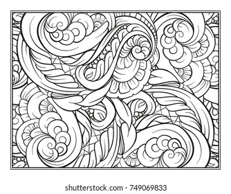 Vector abstract pattern page for antistress coloring