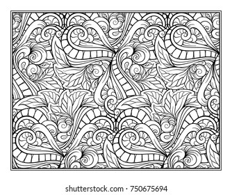 Vector abstract pattern page for antistress coloring