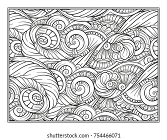 Vector Abstract Pattern Page For Antistress Coloring